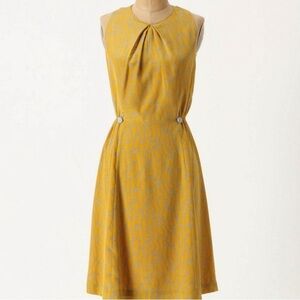 Anthropologie Yellow silk  Dress Pure Silk Sleeveless Girls From Savoy Size 4